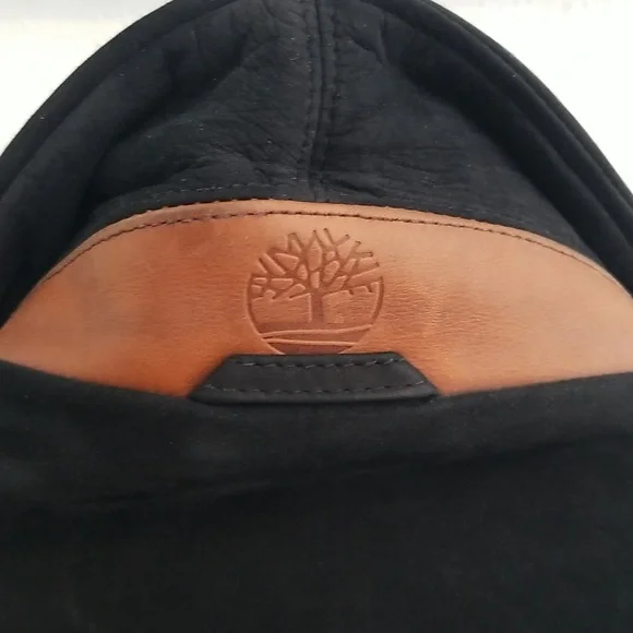 TIMBERLAND Vintage Weatherproof Suede Leather Bomber Black Large - Picture 8 of 12